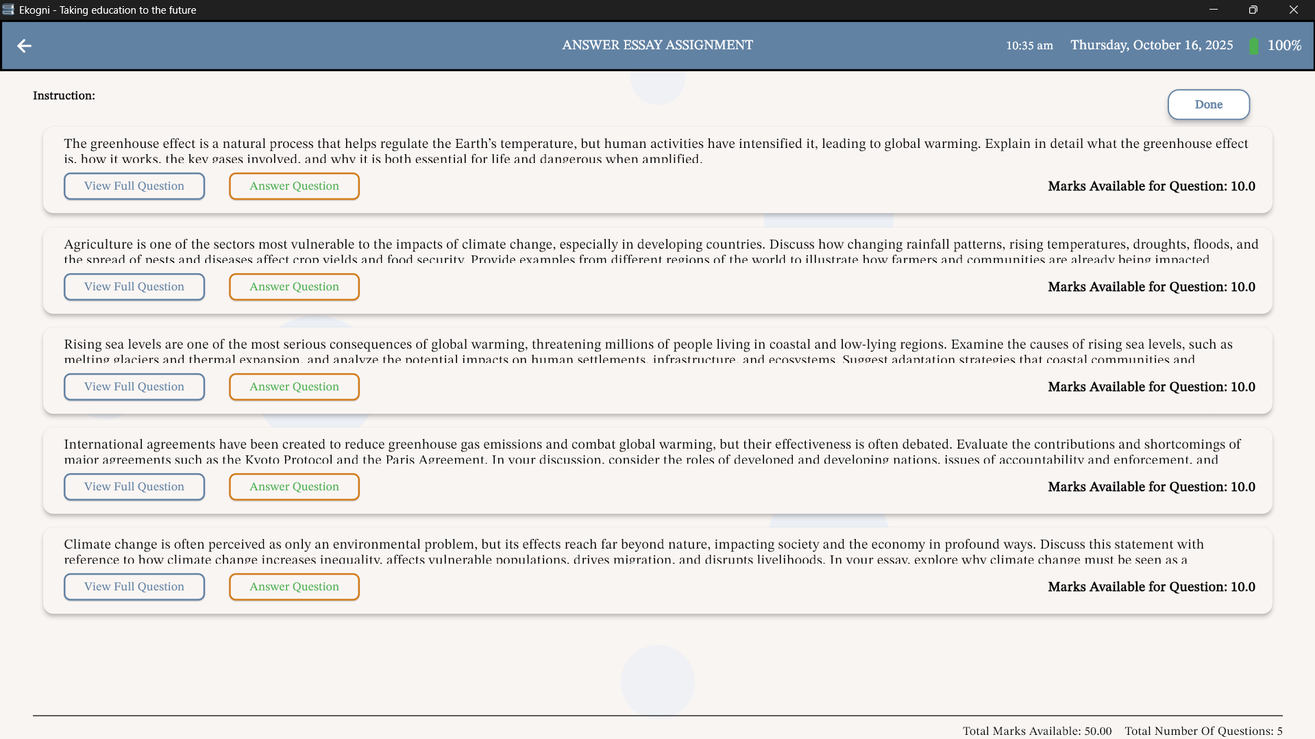 Take Essay Assignment Page